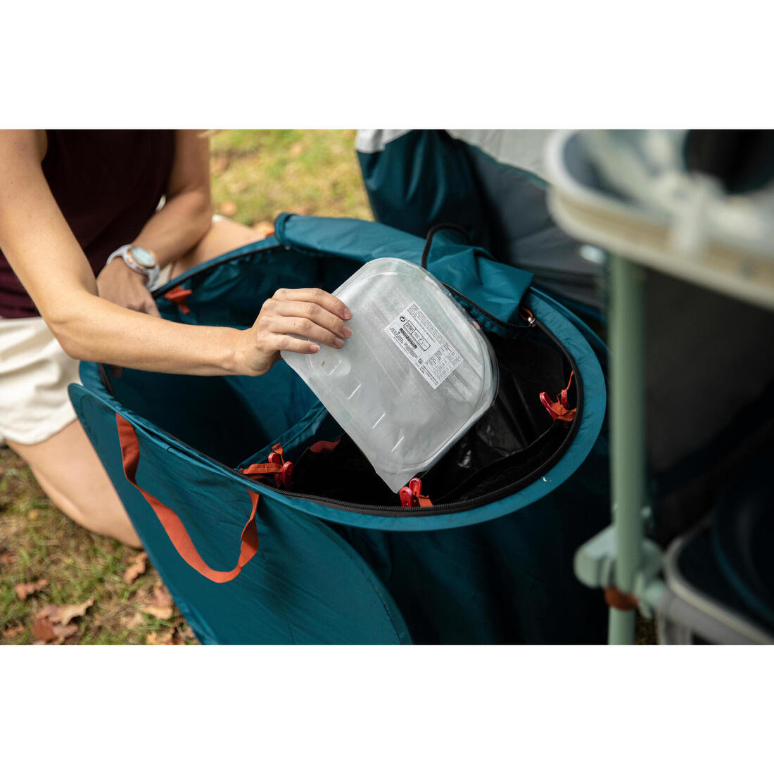 POUBELLE DE TRI DE CAMPING - 3 COMPARTIMENTS - 80 LITRES