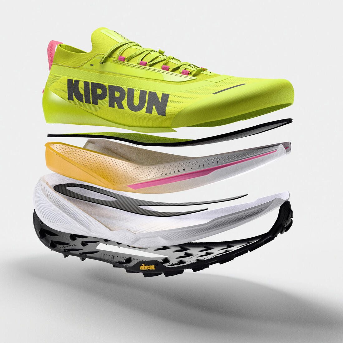 Chaussures de running trail plaque carbone homme, Kiprun Kipsummit race