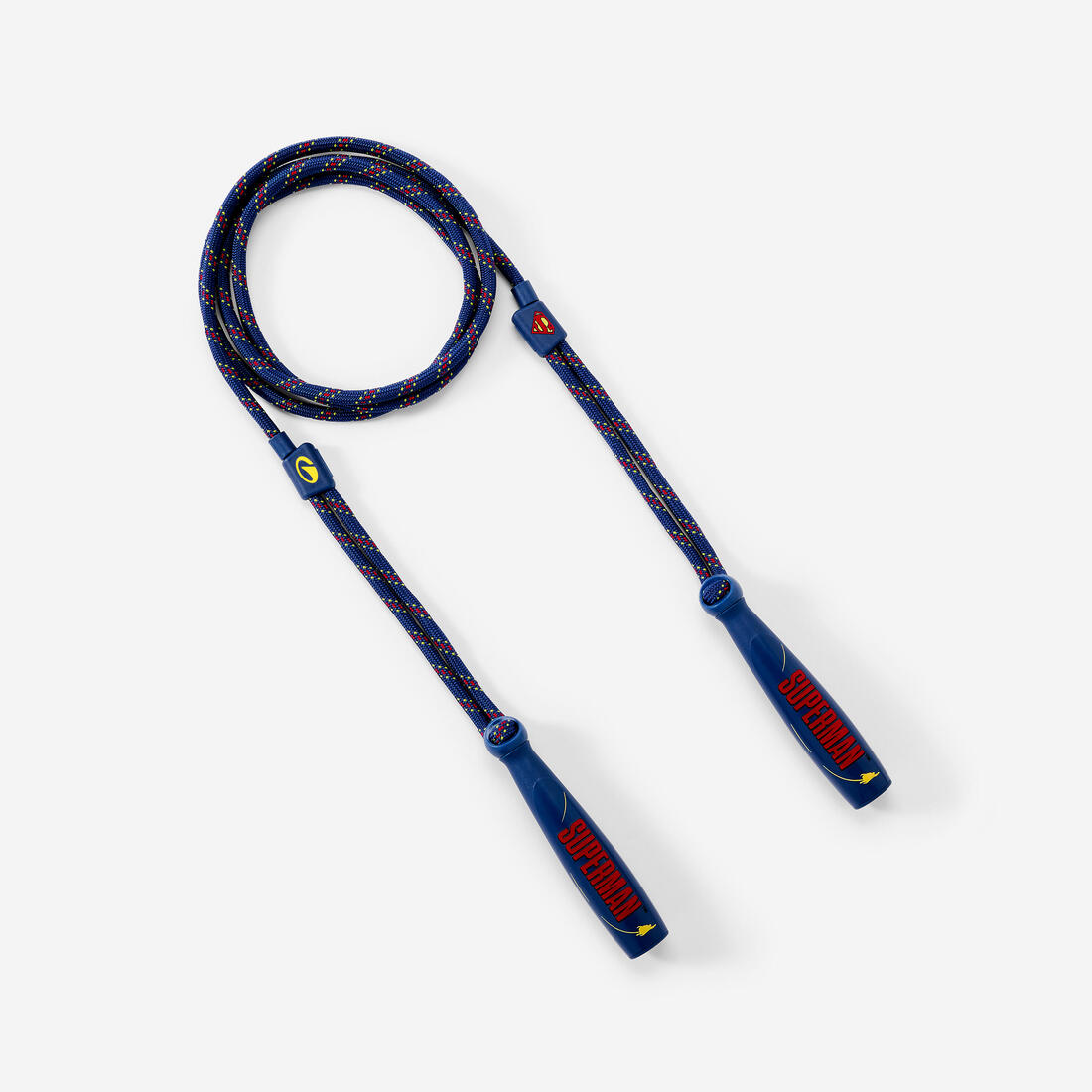 Corde à sauter réglable Superman pour enfant, bleu rouge et
