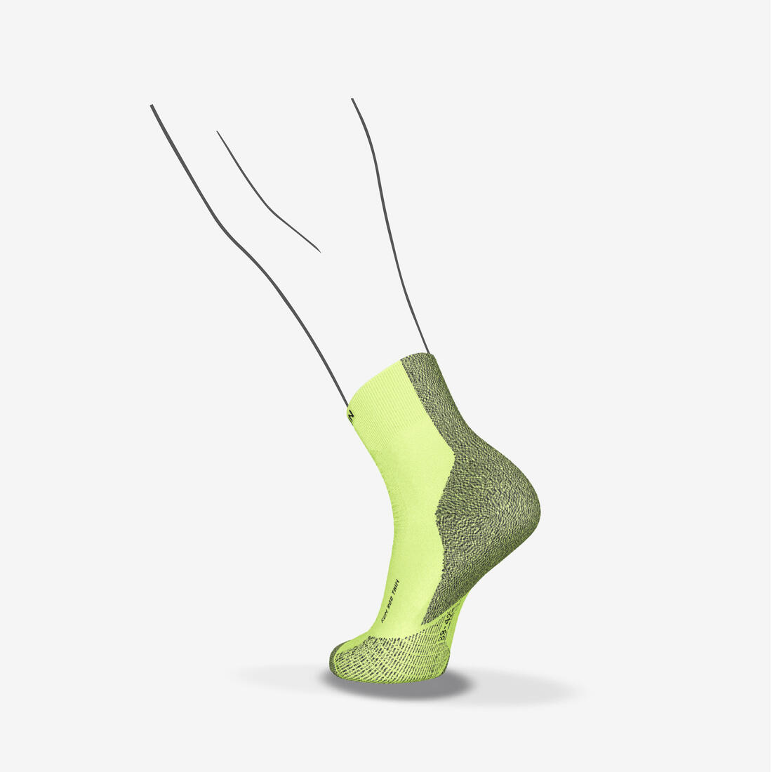 Chaussettes de running KIPRUN run900 fines mid jaunes