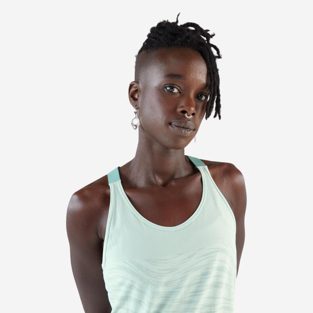 Débardeur running avec brassière intégrée femme - kiprun run 500 confort