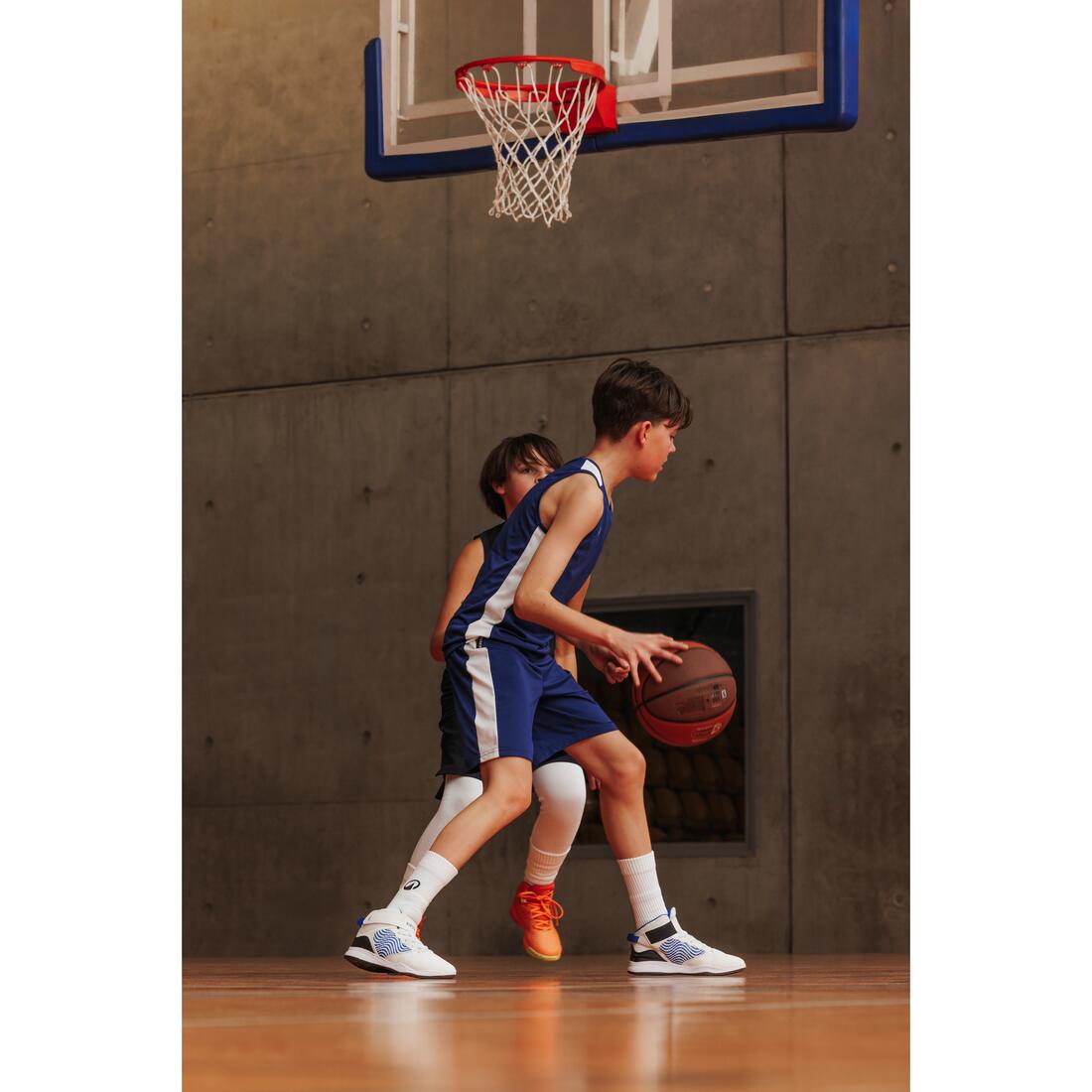 CHAUSSURES DE BASKETBALL ENFANT DEBUTANT - SE100 MARINE