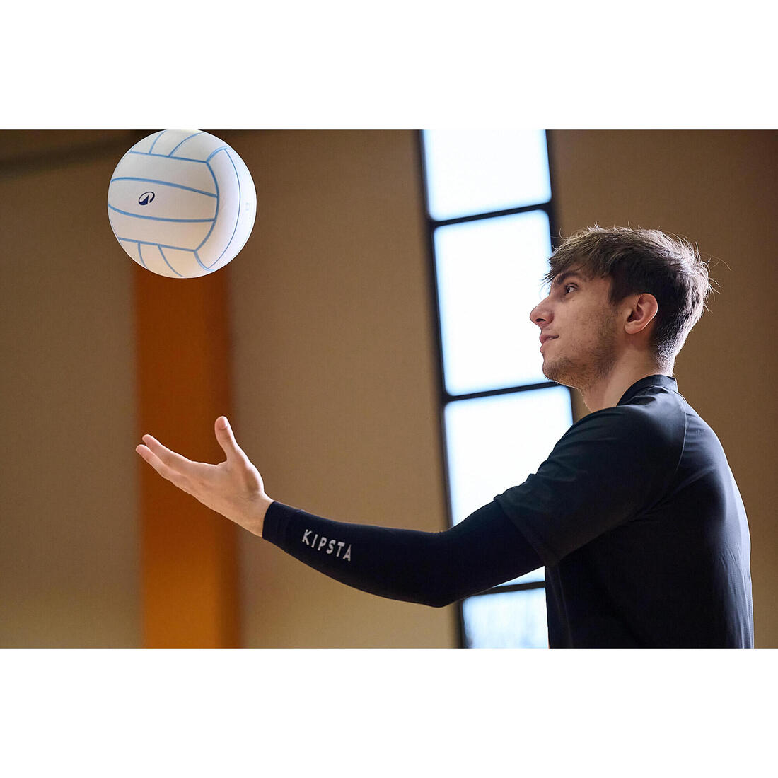 Ballon de volley-ball V500 gris, bleu et
