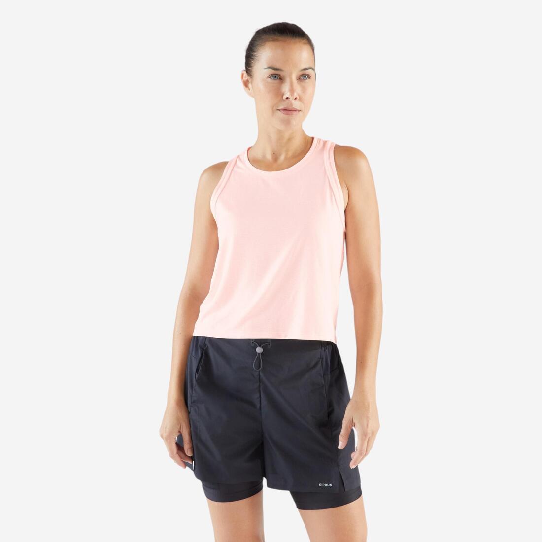 Débardeur court de running respirant femme - kiprun run 500 dry
