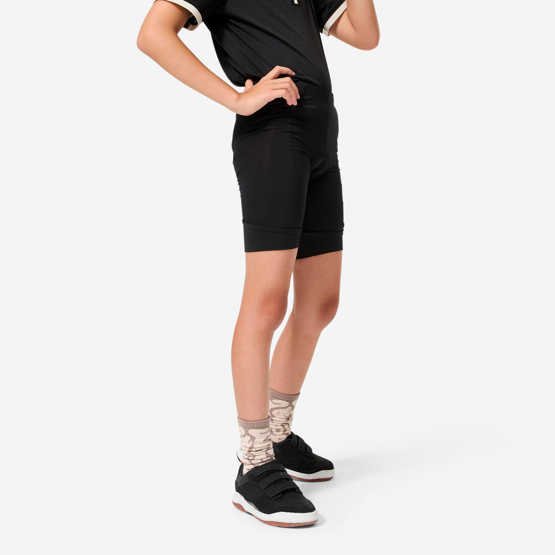 CUISSARD VÉLO ENFANT 100 NOIR 7-13 ANS