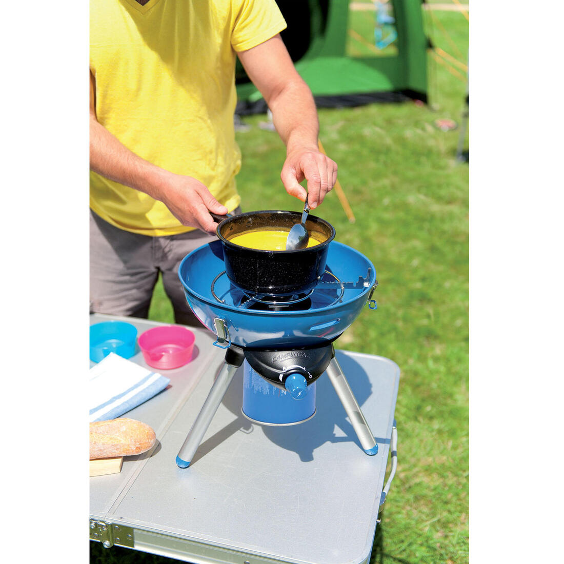 Réchaud camping  1 feu multi-cuissons Party Grill 400 CV