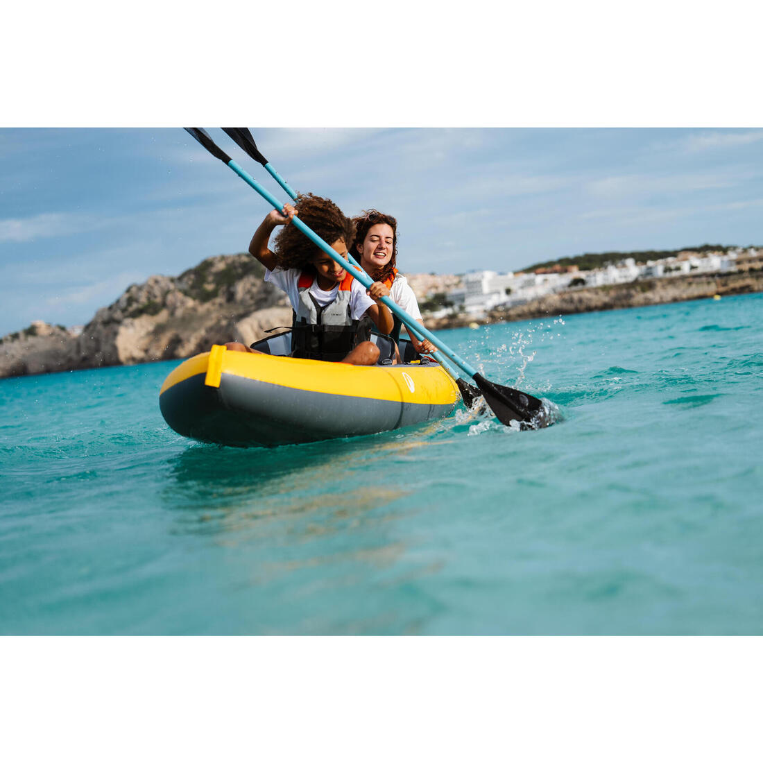Pagaie de kayak 4P 215 cm - 100 Bleu