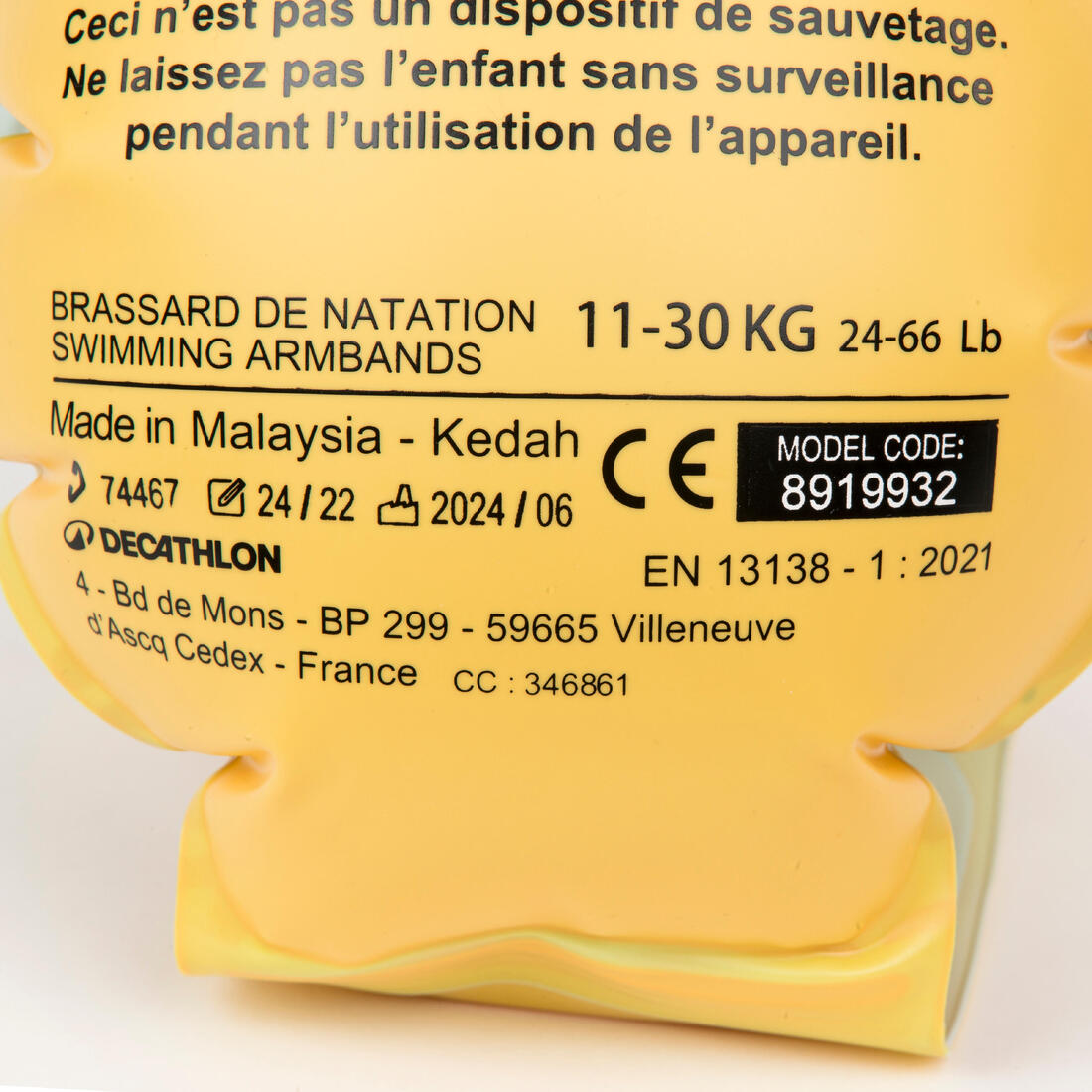 Brassards de piscine enfants rose imprimé "fleurs " 11-30 kg