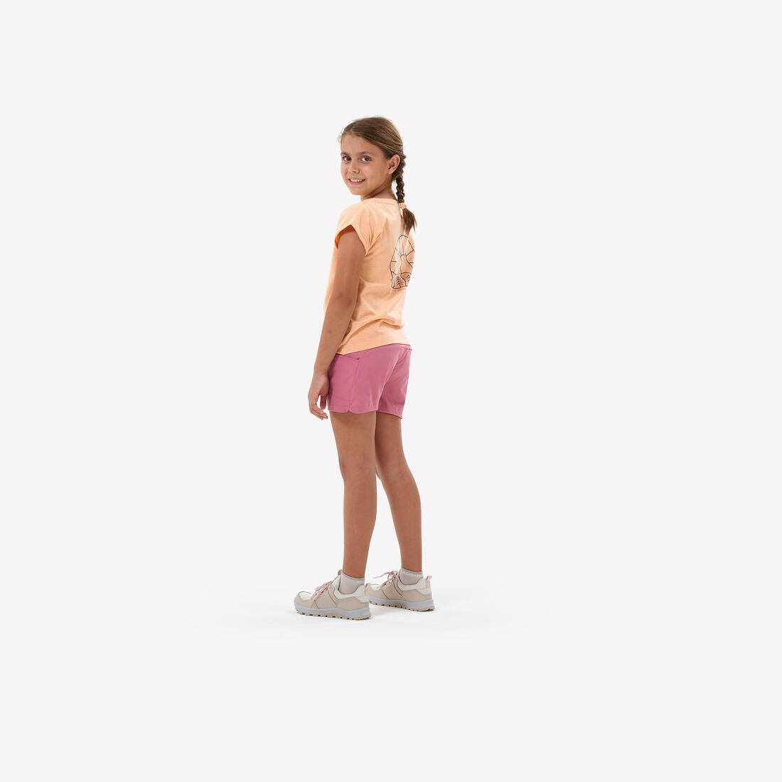 Short de randonnée enfant -  MH500 gris foncé - 7 15 ans