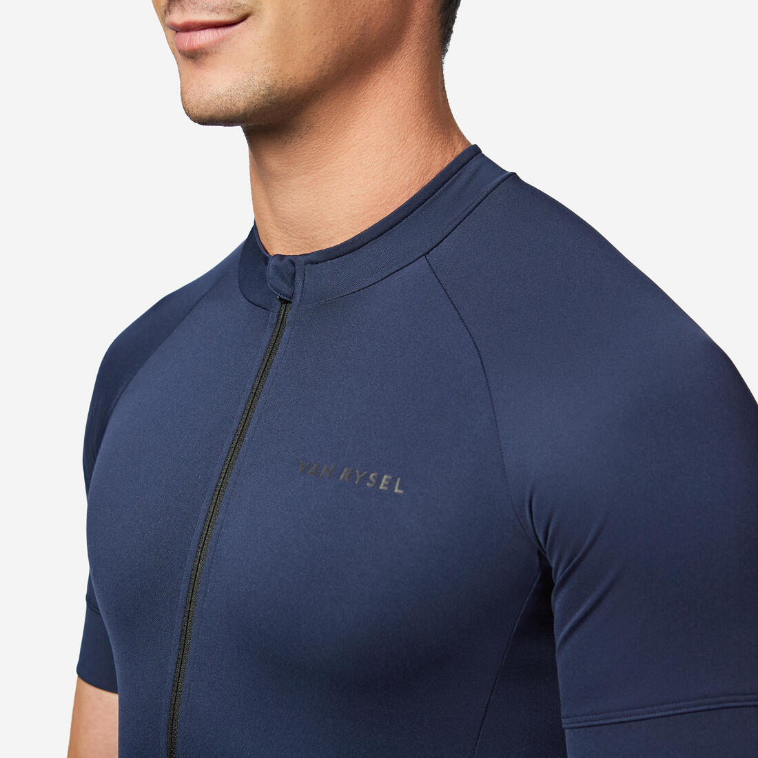 Maillot vélo route manches courtes été regular homme - Discover bleu acier