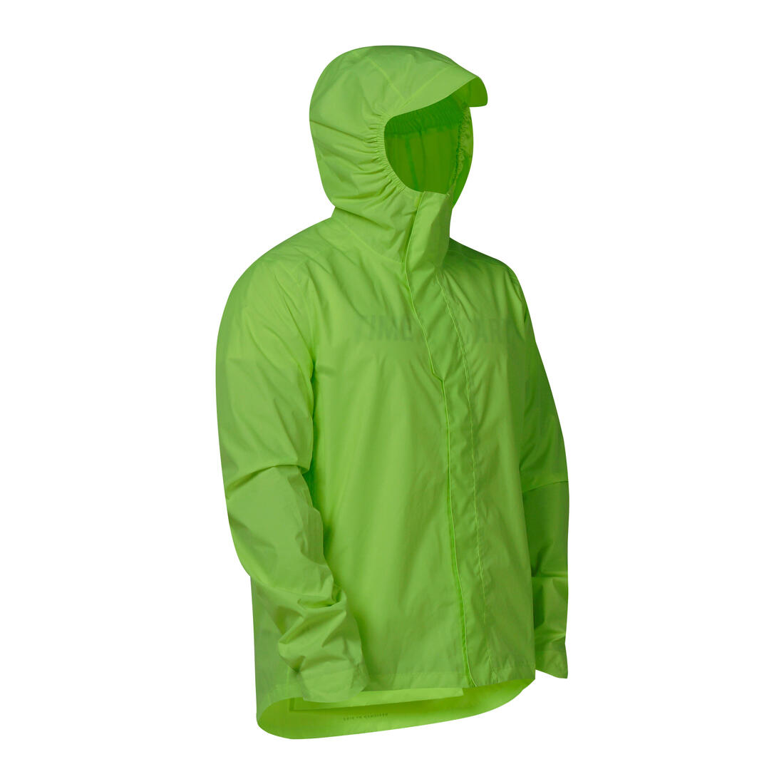 VESTE PLUIE VELO VILLE HOMME 120 JAUNE FLUO CERTIFIÉE EPI VISIBILITÉ JOUR