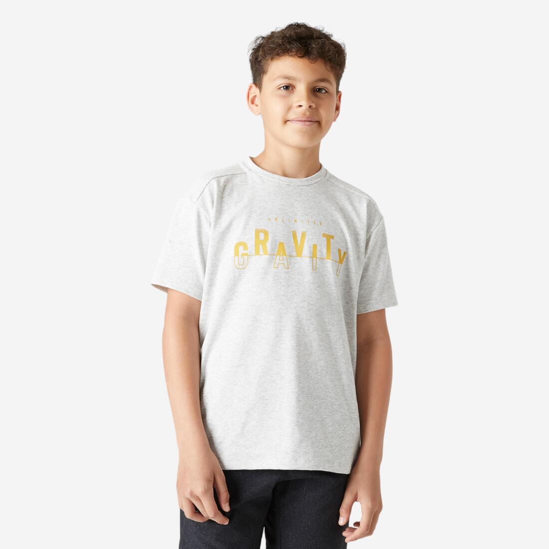T-shirt enfant coton respirant - 500 – jaune moutarde
