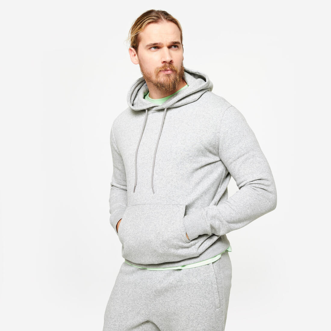 Sweat à capuche chaud en molleton homme – gris