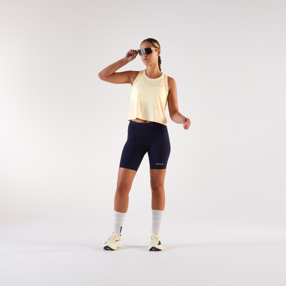 Débardeur court de running respirant femme - kiprun run 500 dry