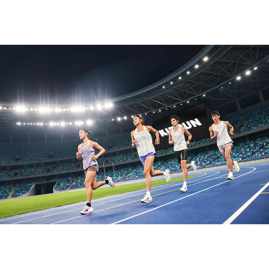 Débardeur de Running léger Femme - KIPRUN Run 900 Light violet mauve imprimé