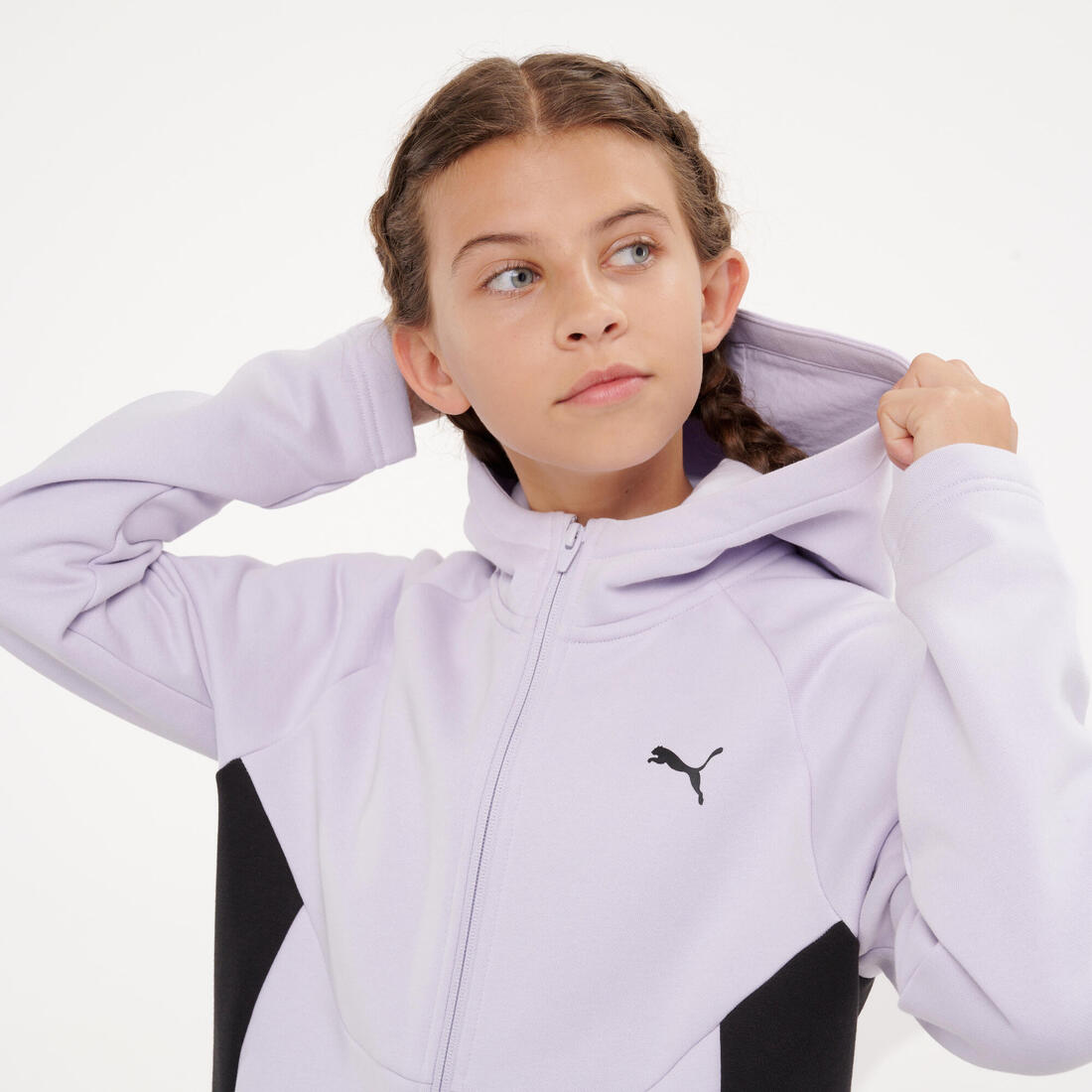 Survêtement zippé enfant, mauve et
