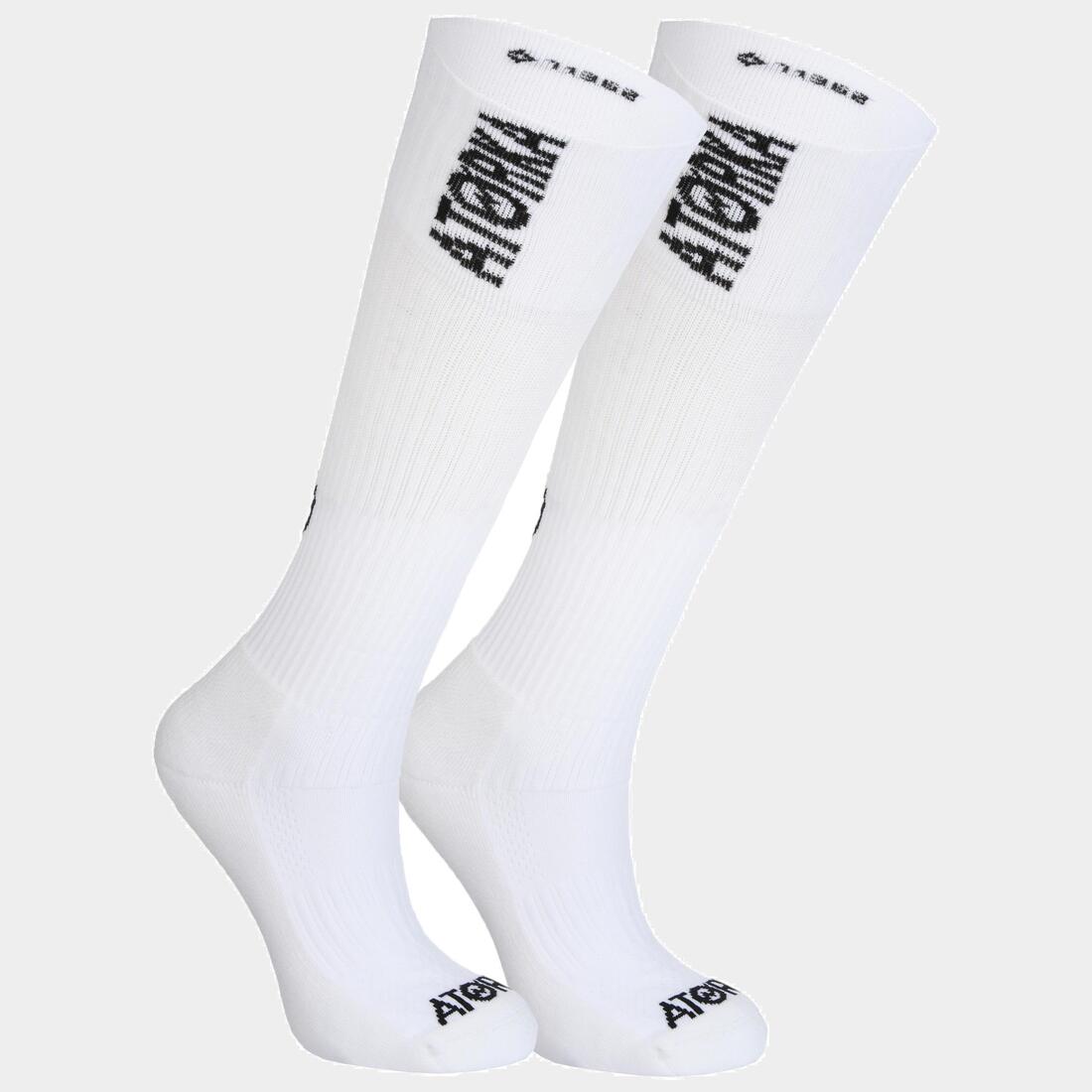 Chaussettes de handball high - 1 paire h500 – blanc ultra