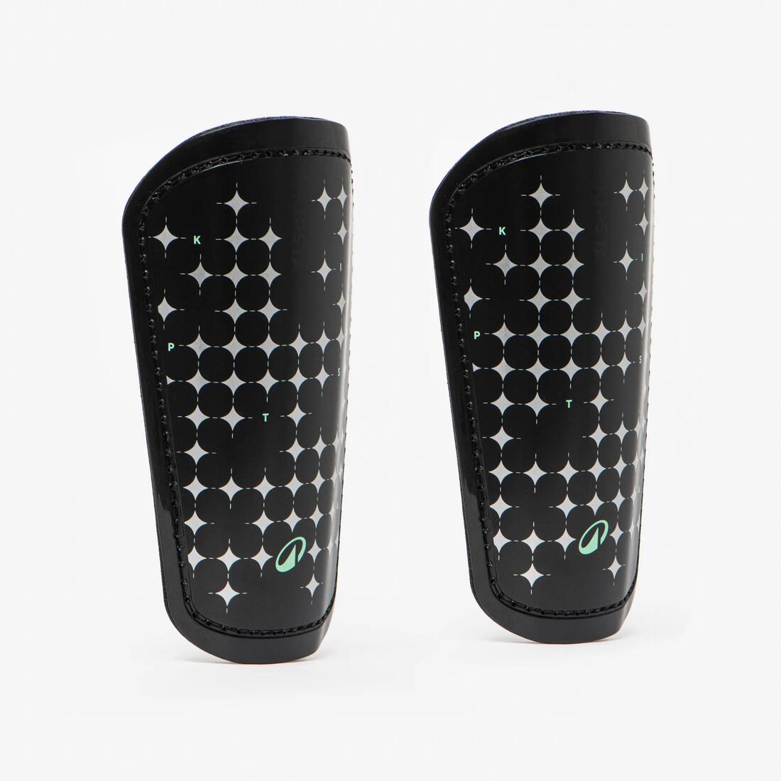 Chaussettes + Protège-tibias de Football Enfant EASY POCKET noir/argent