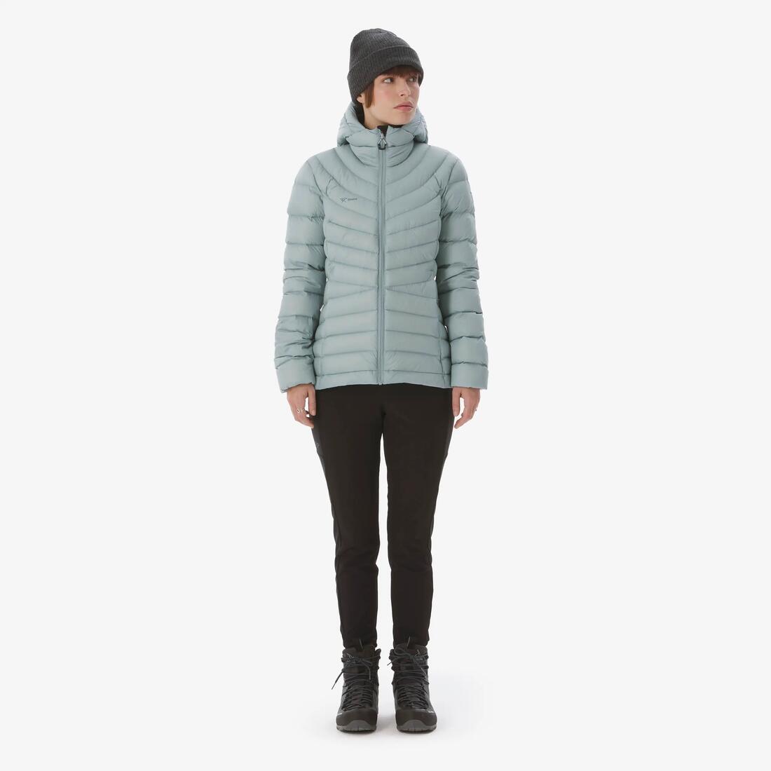 Doudoune à capuche en duvet de trek montagne - mt500 -10 °c - femme