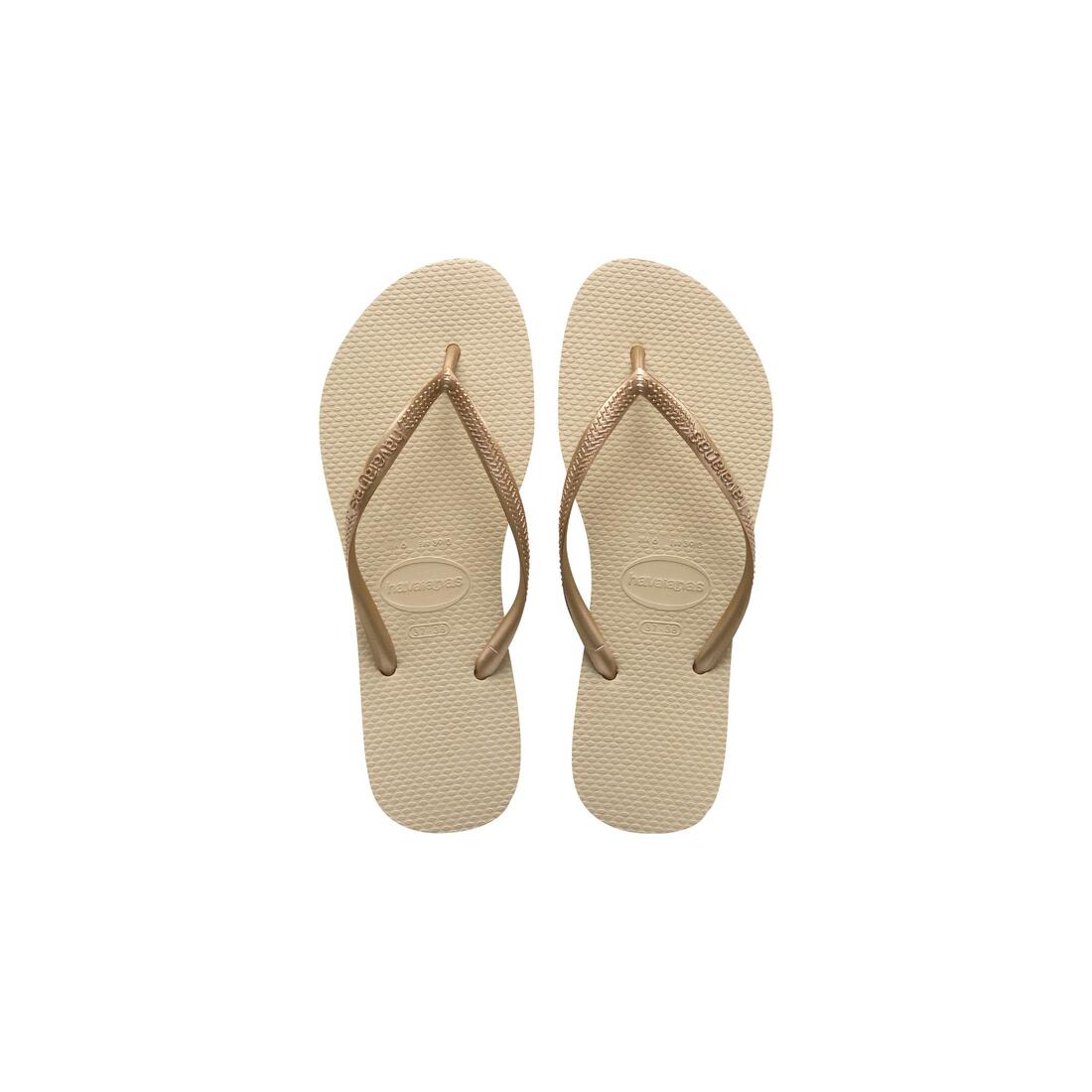 TONGS SANDALES FEMME HAVAIANAS SLIM SAND GREY/LIGHT GOLDEN