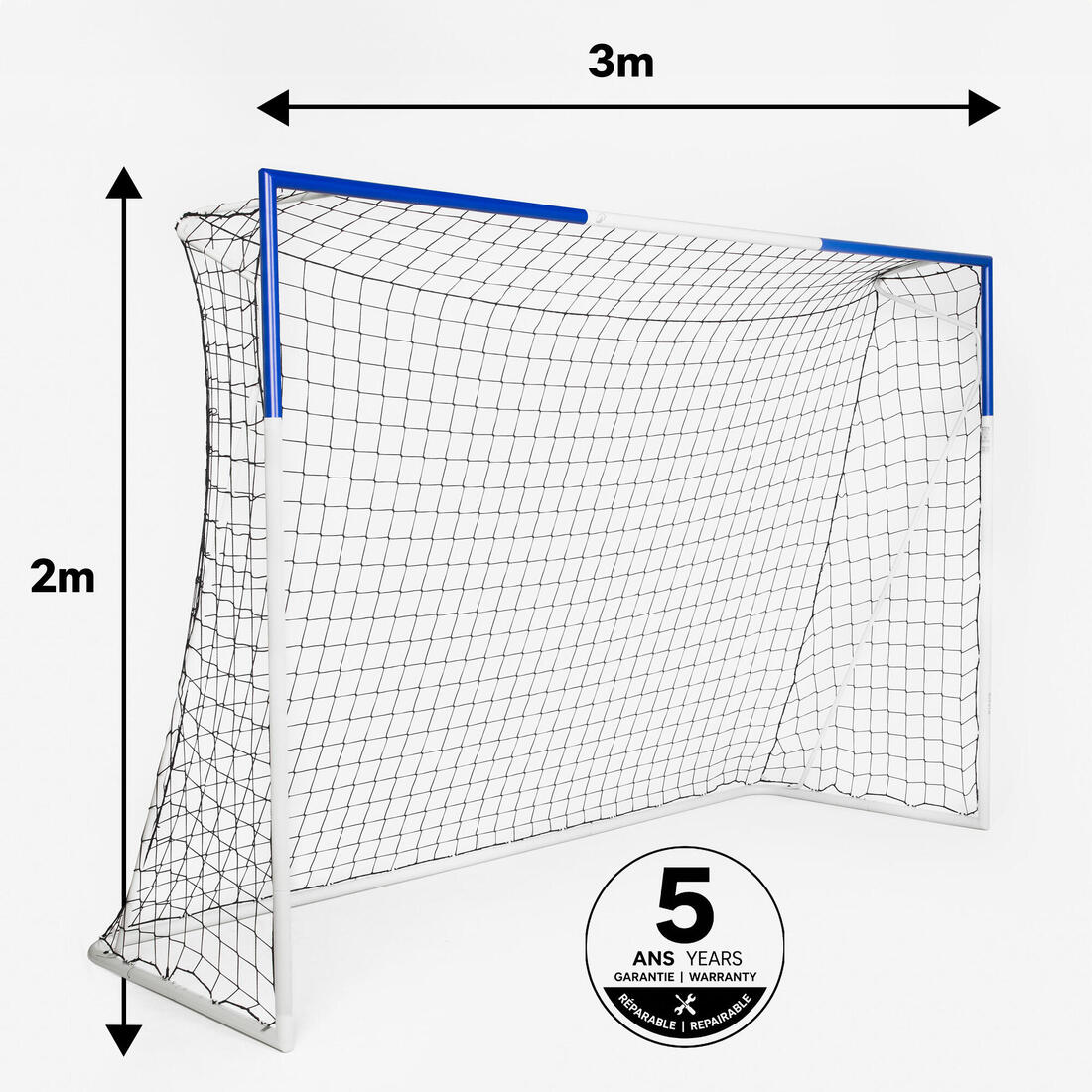 But de football Classique L (300 cm x 200 cm) blanc - Garantie 5 ans