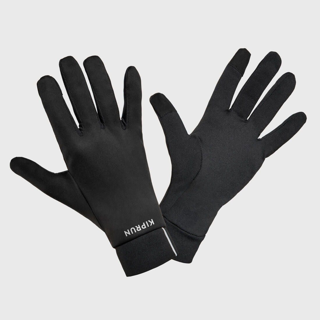 Gants de running tactiles adulte - kiprun  warm+ 500 v2 noir
