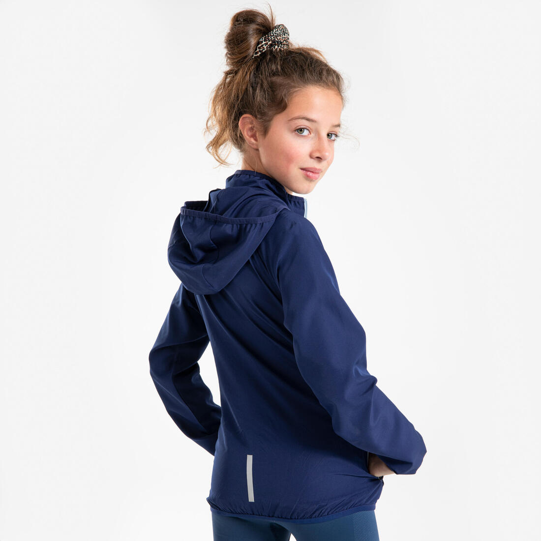 Veste Running coupe vent Enfant - KIPRUN Wind Jacket JR Marine grise