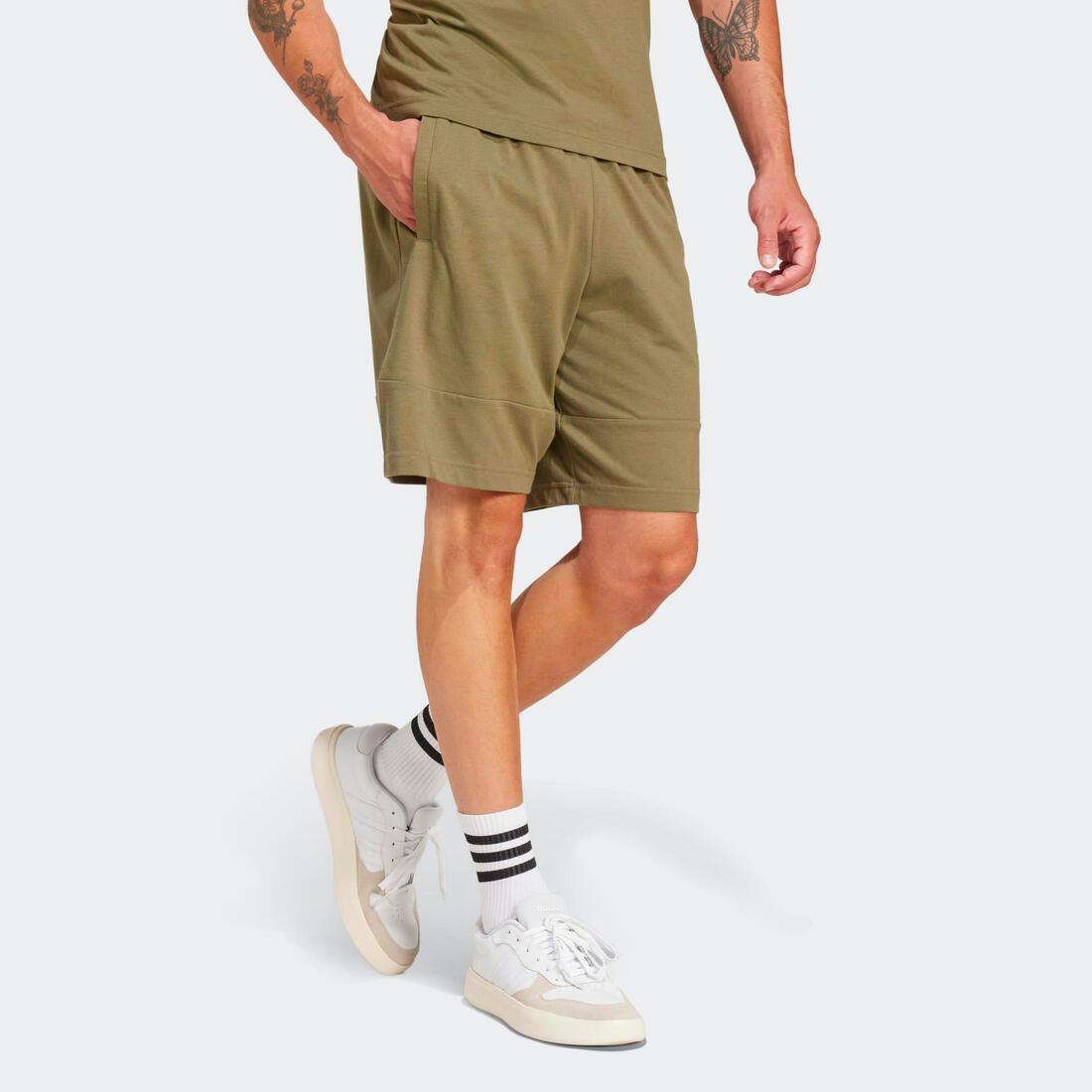 Short de fitness homme, vert