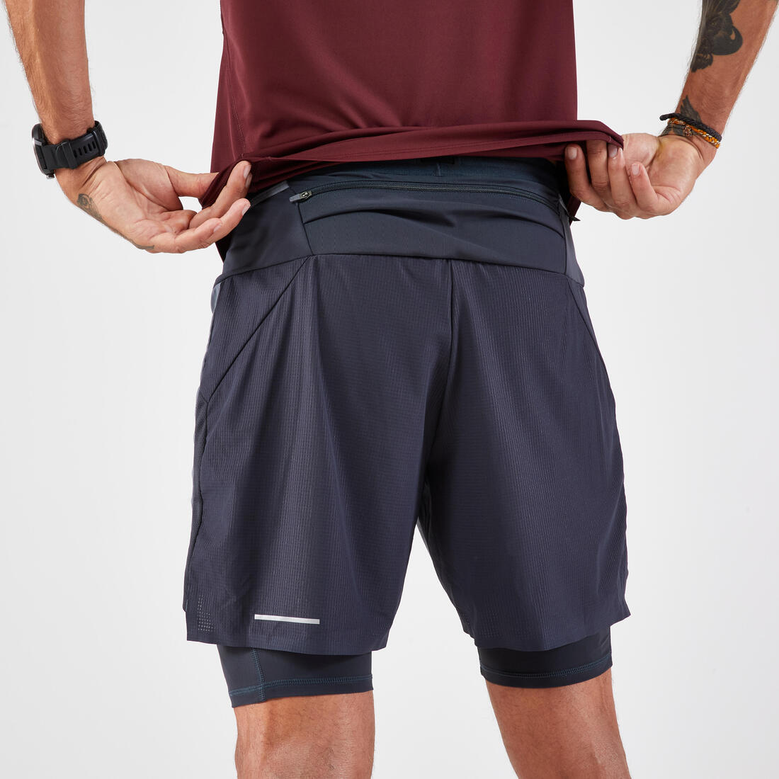 Short 2en1 de running trail longue distance homme - kiprun run ultra 900