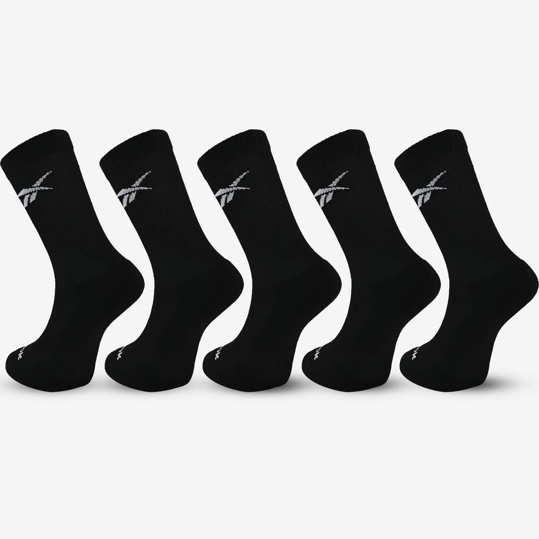 Chaussettes de fitness hautes adultes, noir, lot de 5 paires