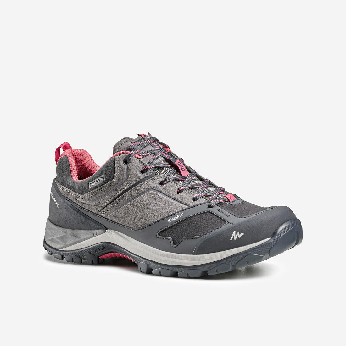 Chaussures imperméables de randonnée montagne - MH500 Gris/Rose- Femme – gris fonte
