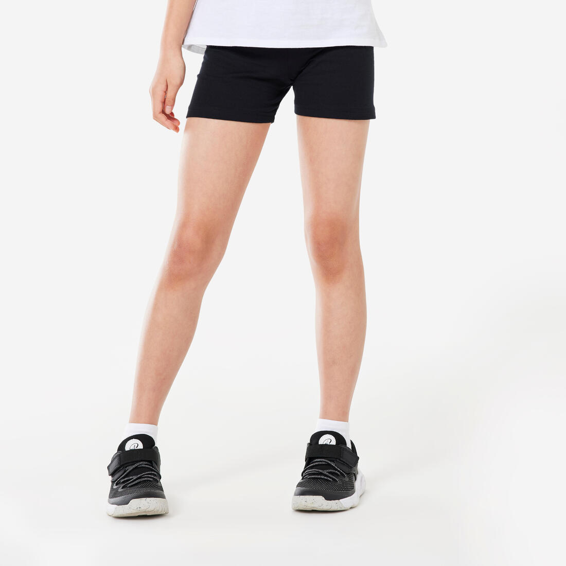 Short multisport court coton fille – noir