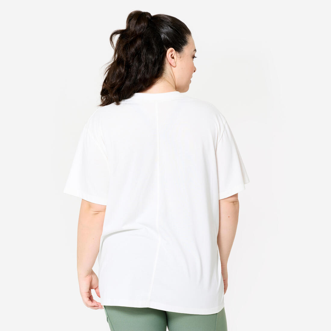 T-shirt oversize femme, blanc coton
