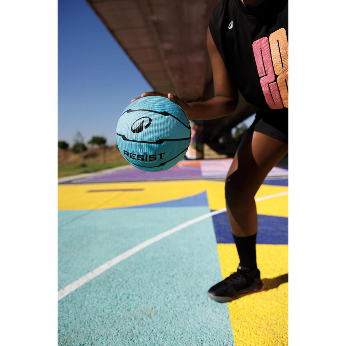 Ballon de basketball taille 6 - RESIST R500 turquoise