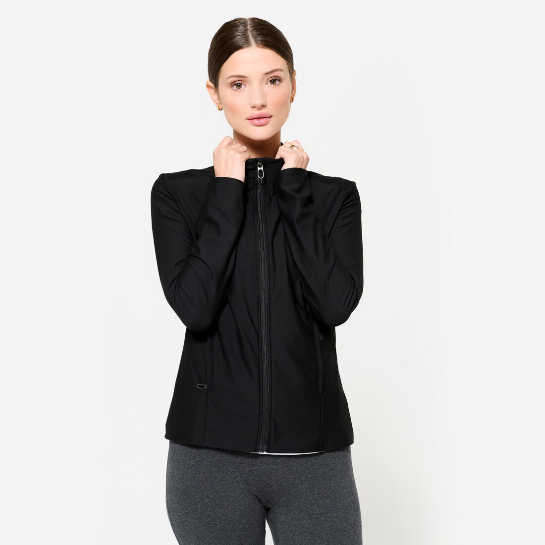 Veste zippée femme, noire