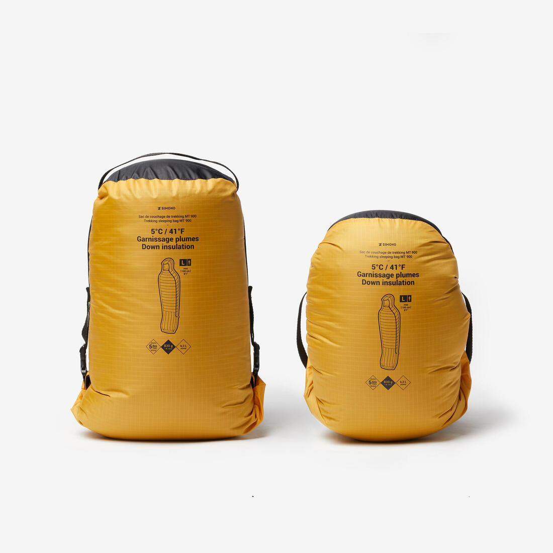 Sac de couchage de trekking 5°C en duvet, léger et compact, MT900