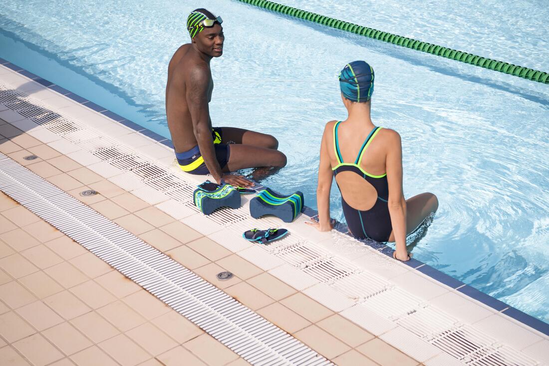 Bonnet de bain en maille enduite - tissu imprimé - taille l - canopa