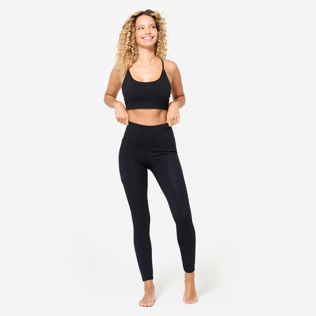 Brassière côtelée sans couture maintien léger Femme