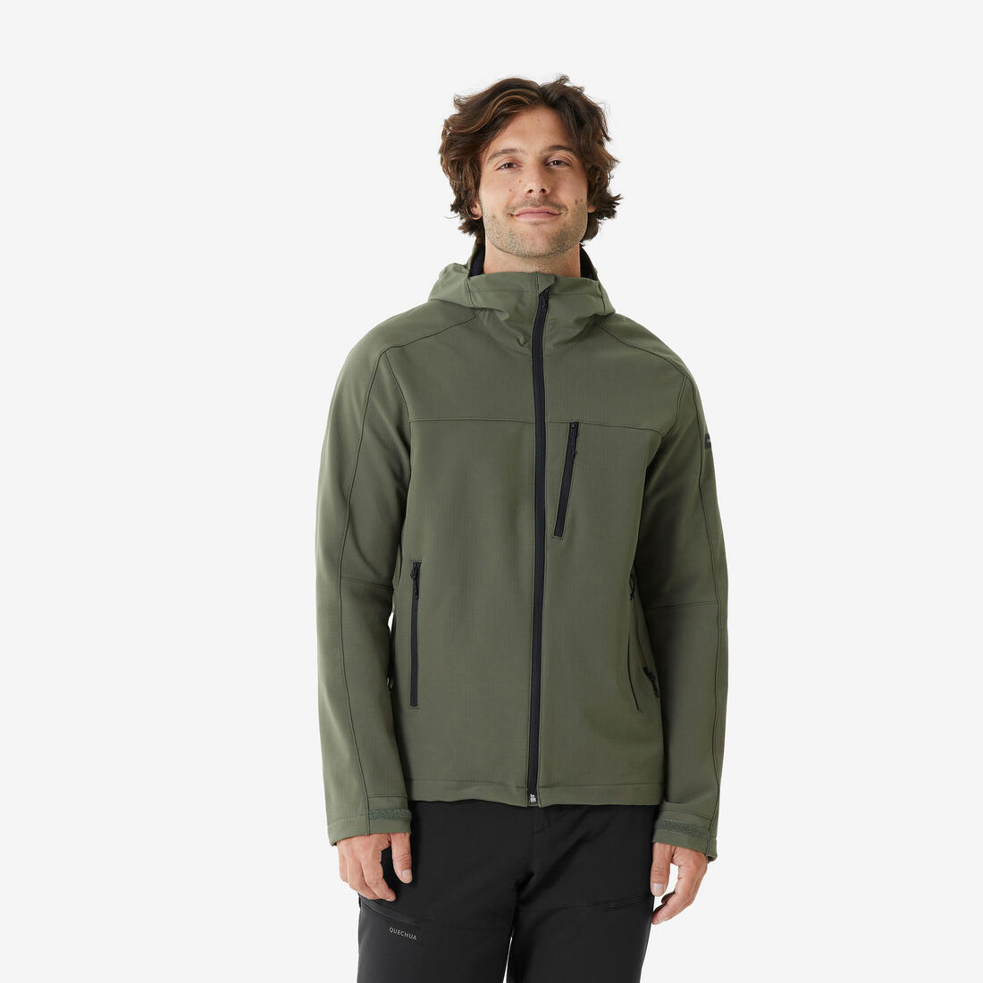 Veste de trek coupe-vent softshell homme, MT500 khaki