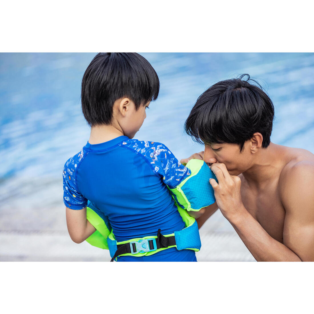 Brassards-ceinture piscine évolutif TISWIM enfant bleu "DRAGON"