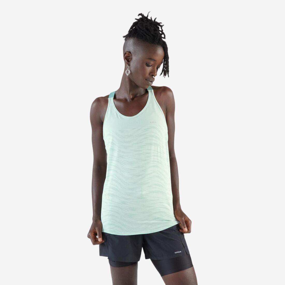 Débardeur running avec brassière intégrée femme - kiprun run 500 confort