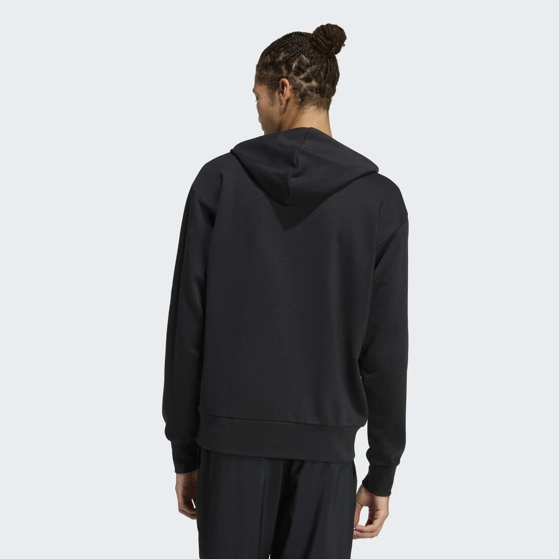 Sweat à capuche fitness homme, noir