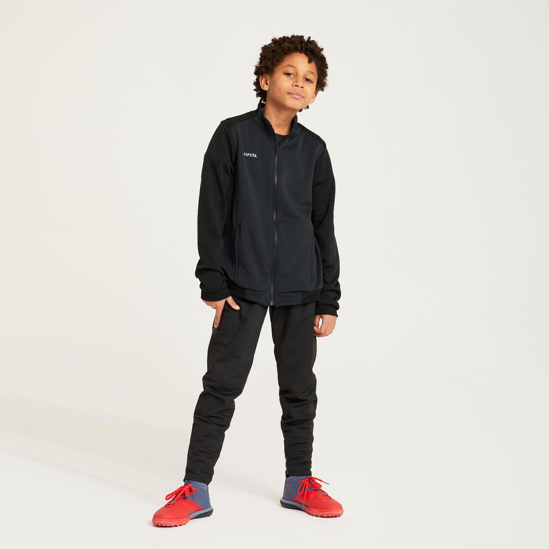 Veste de football d'entrainement essential  noire et grise