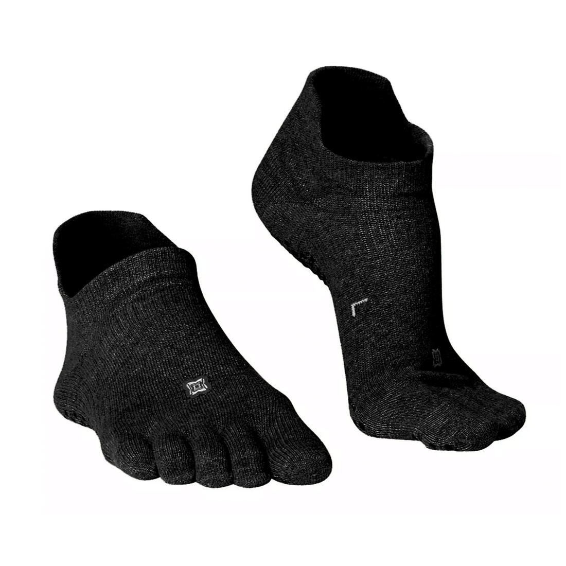 CHAUSSETTES YOGA 5 DOIGTS ANTIDERAPANTES GRIS CHINE