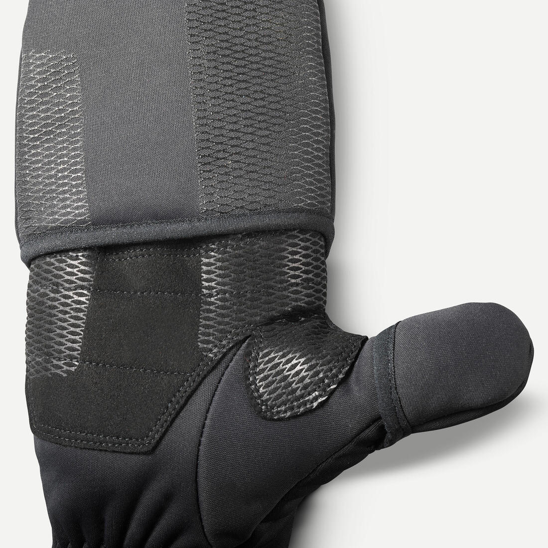Moufles-mitaines chaudes et coupe-vent de trekking adulte, MT900 noir