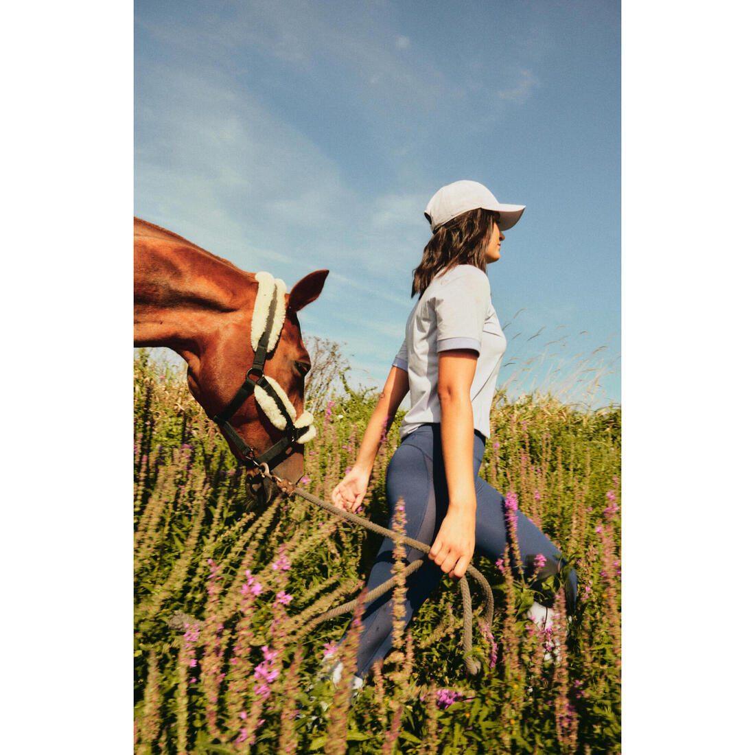 Legging équitation léger Femme - 100 marine