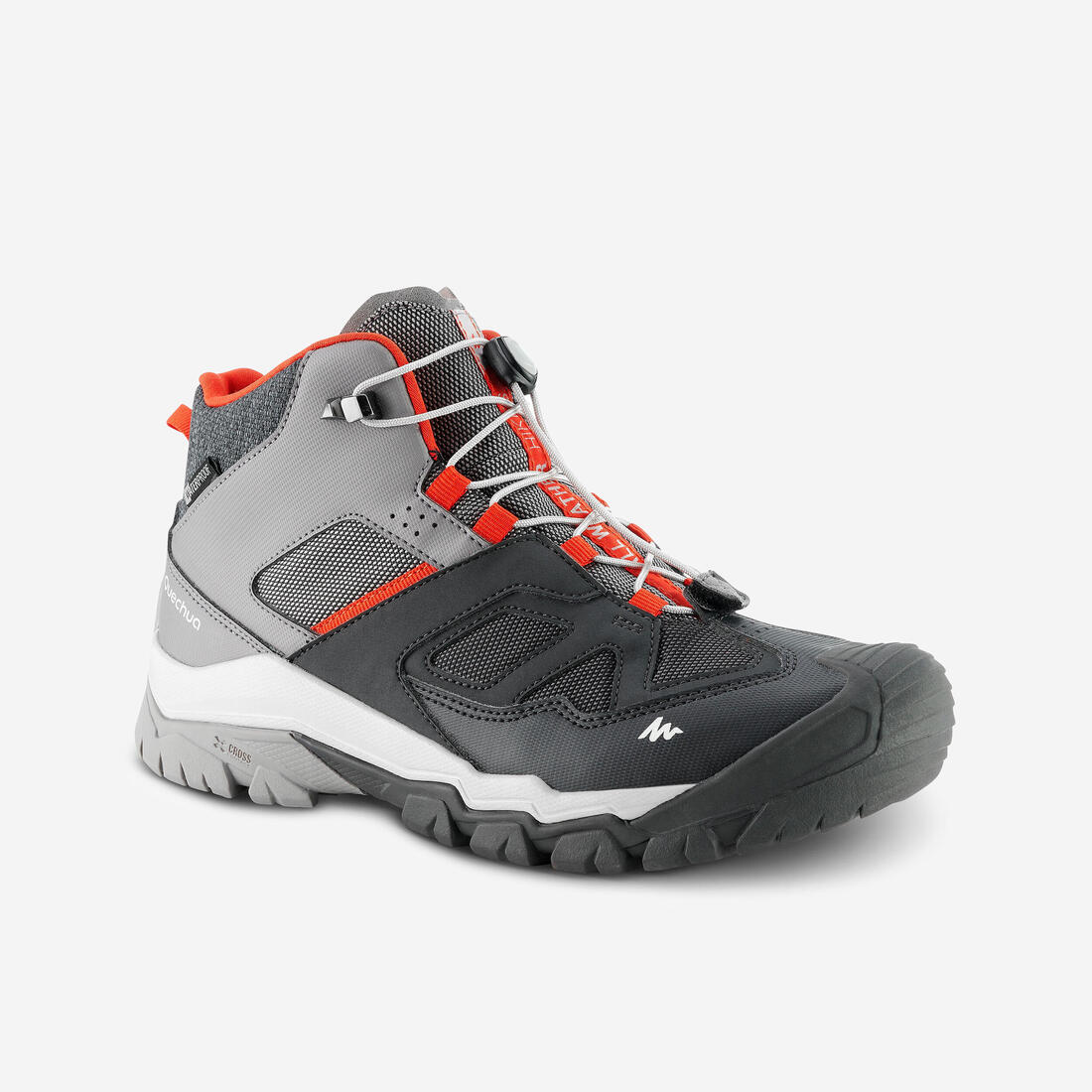 Chaussures imperméables de randonnée enfant avec lacet CROSSROCK MID grise 35-38 – gris fonte