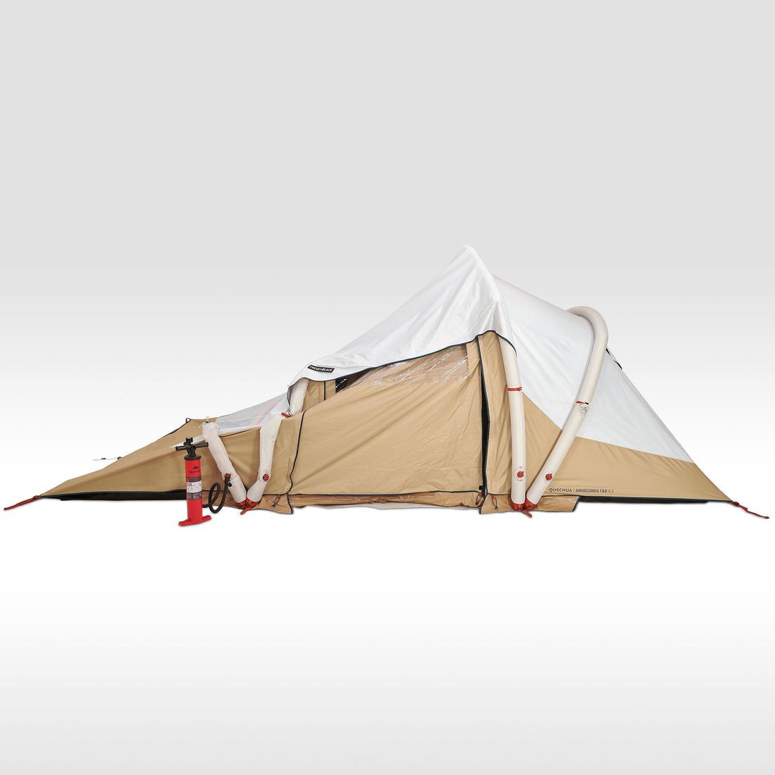 Tente de camping gonflable 4 places 2 chambres, Fresh & Black, Air Seconds 4.2