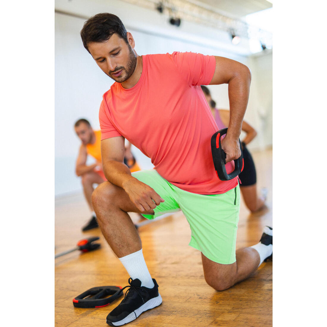 T-shirt de fitness manches courtes respirant col rond homme