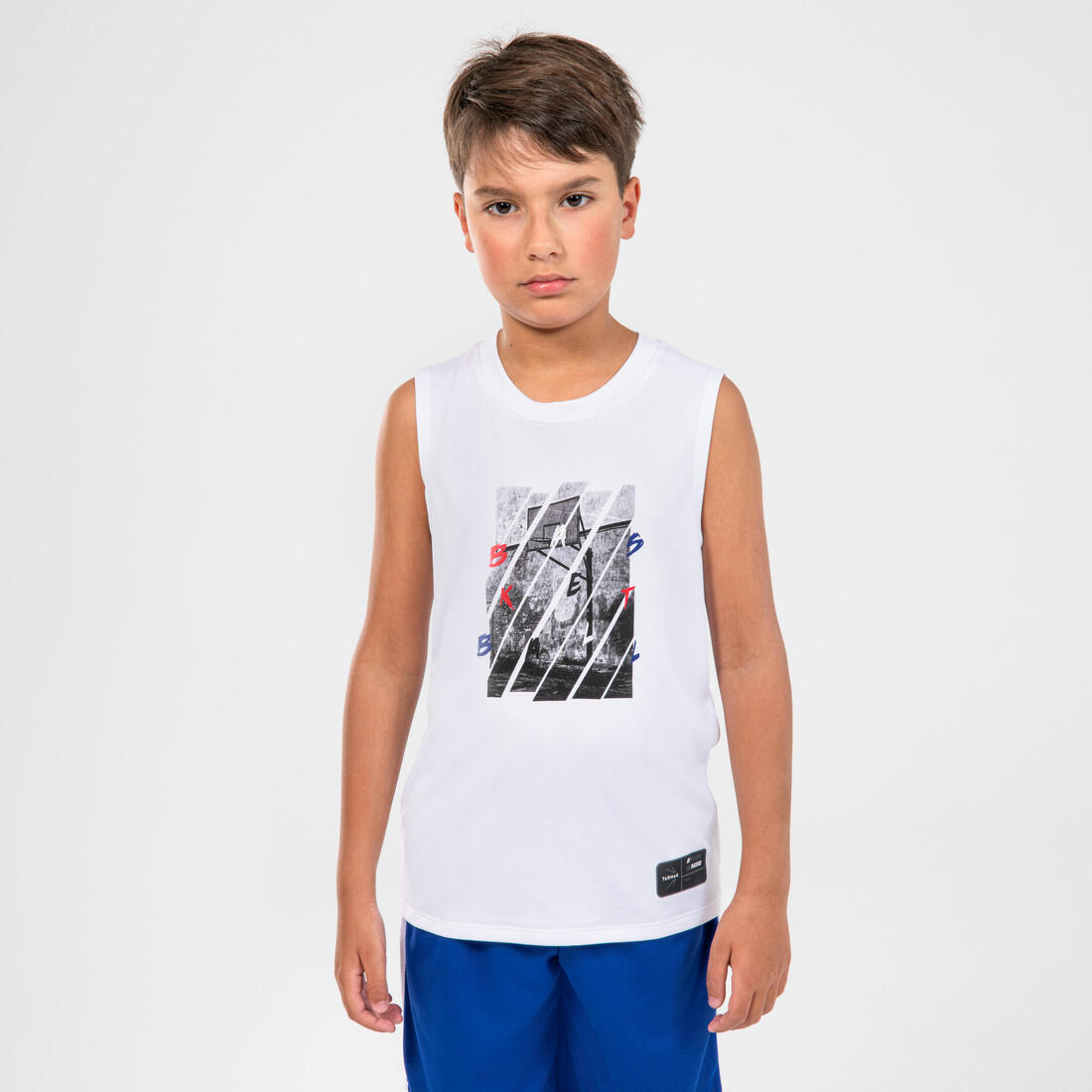 MAILLOT BASKETBALL SANS MANCHE ENFANT - TS500 FAST